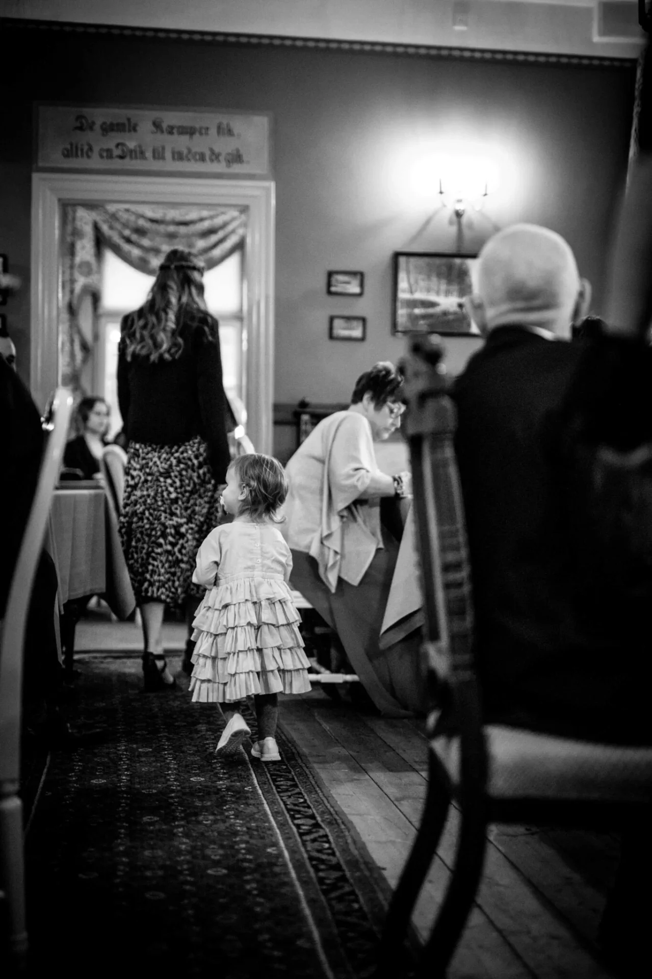 Sort/hvid stemning fra spisesalen